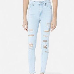 Levi's Light Blue High Rise Ripped Skinny Jeans